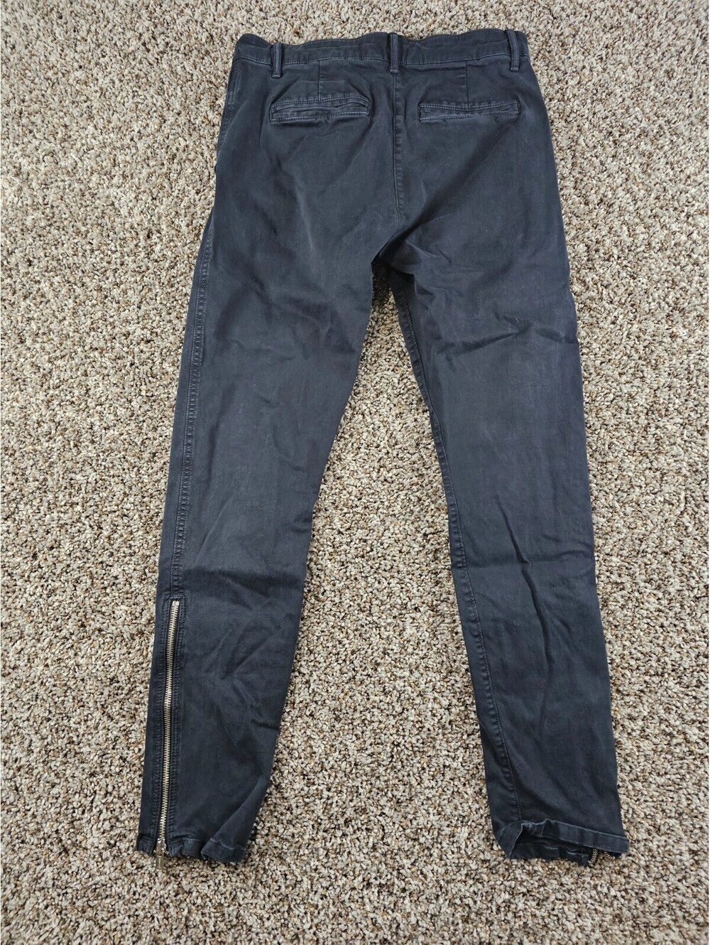 Khakis by Gap Womens Sz 0 Super Skinny Moto Style Jeans Navy Blue Ankle Zip - Picture 5 of 5